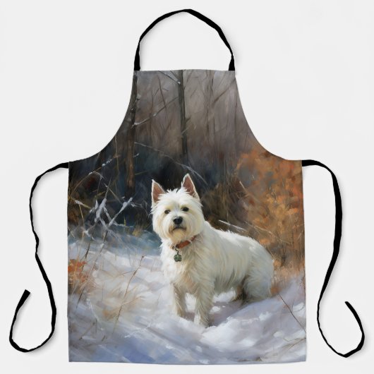 West Highland White Terrier laat het sneeuwen Kers Schort (Voorkant)
