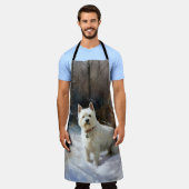 West Highland White Terrier laat het sneeuwen Kers Schort (Gedragen)