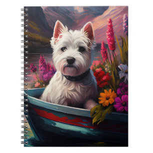 West Highland White Terrier op boot Notitieboek