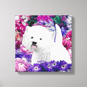 West Highland White Terrier Painting Dog Art Canvas Afdruk