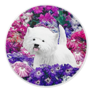 West Highland White Terrier Painting Dog Art Keramische Knop