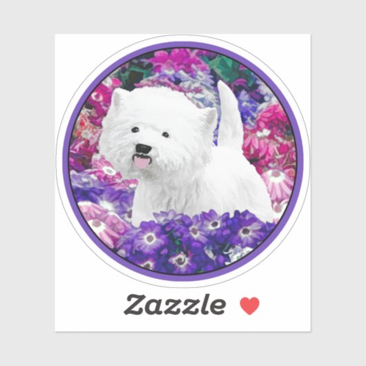 West Highland White Terrier Painting Dog Art Sticker (Vel)