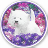 West Highland White Terrier Painting Dog Art Sticker (Voorkant)