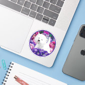 West Highland White Terrier Painting Dog Art Sticker (Laptop met iPhone)