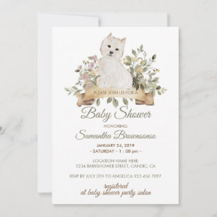 West Highland White Terrier Puppy Baby Shower Kaart