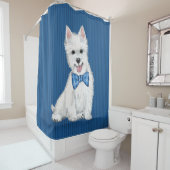 West Highland White Terrier rideau de douche (En situation)