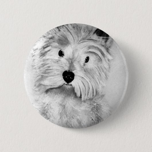 West Highland White Terrier Ronde Button 5,7 Cm (Voorkant)
