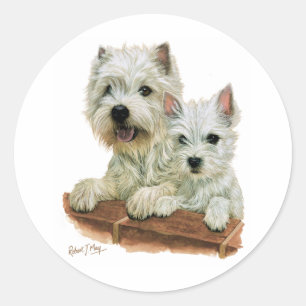 West Highland White Terrier Ronde Sticker