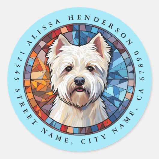 West Highland White Terrier ronde Stickers (Voorkant)