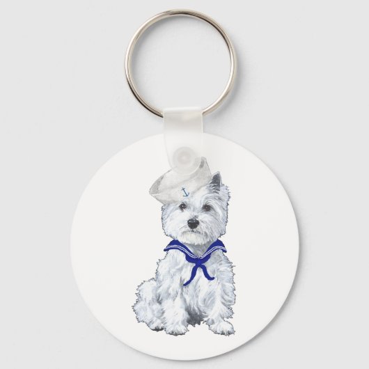 West Highland White Terrier Sailor Sleutelhanger (Voorkant)