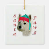West Highland White Terrier Santa Paws Keramisch Ornament (Achterkant)