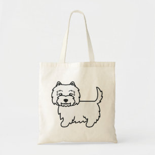 West Highland White Terrier Schattige Cartoon Hond Tote Bag