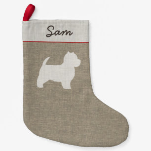 West Highland White Terrier Silhouette Westie Kleine Kerstsok