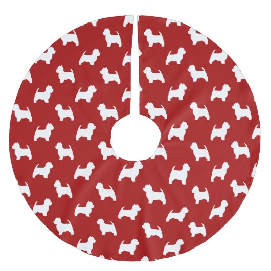 West Highland White Terrier Silhouettes Pattern Kerstboom Rok (Voorkant)