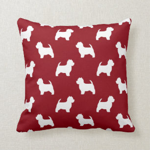 West Highland White Terrier Silhouettes Pattern Kussen
