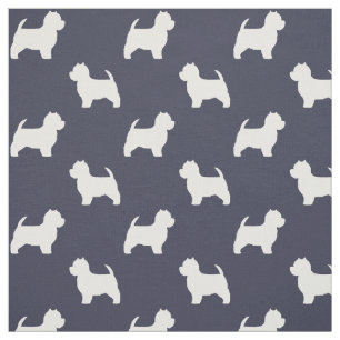 West Highland White Terrier Silhouettes Pattern Stof