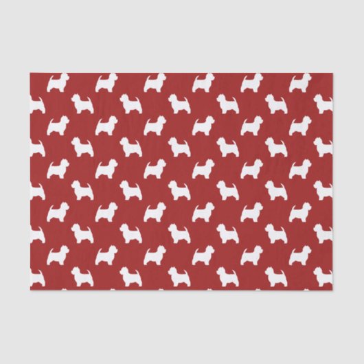 West Highland White Terrier Silhouettes Pattern Tissuepapier (Voorkant)