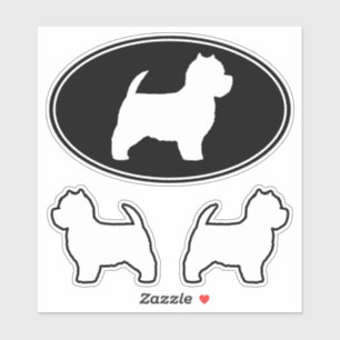 West Highland White Terrier Silhouettes Sticker
