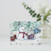 West Highland White Terrier Snowman Briefkaart (Staand voorkant)