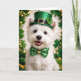 West Highland White Terrier St. Patrick’s Day Card Kaart