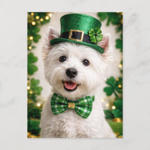 West Highland White Terrier St. Patrick's Day Kaar Briefkaart