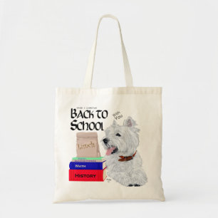 West Highland White Terrier terug naar school Tote Bag