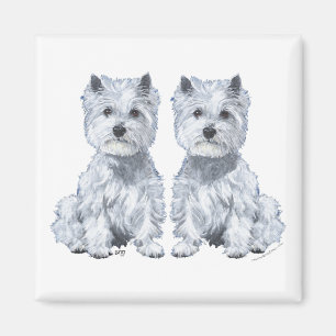 West Highland White Terrier Tweelingen Magneet