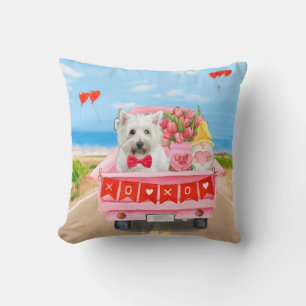 West Highland White Terrier Valentijnsdag Truck Kussen