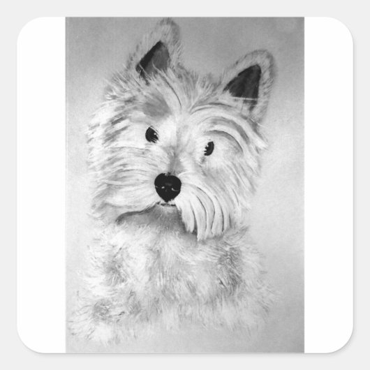 West Highland White Terrier Vierkante Sticker (Voorkant)
