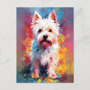 West-Highland-White-Terrier waterverf kunst Briefkaart