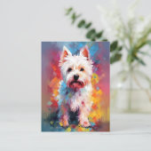 West-Highland-White-Terrier waterverf kunst Briefkaart (Staand voorkant)
