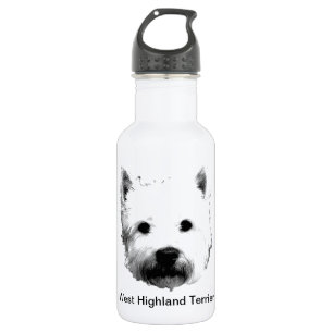 West Highland White Terrier Westie Dog Afbeelding Waterfles