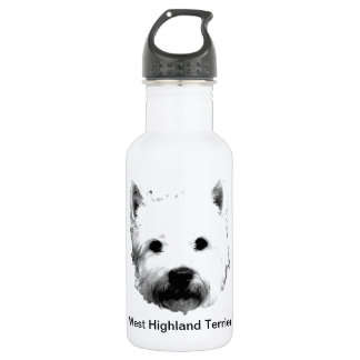 West Highland White Terrier Westie Dog Afbeelding Waterfles