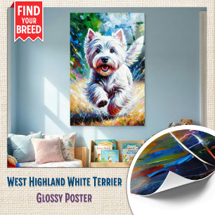 West Highland White Terrier "Westie" Hond Portret Perfect Poster