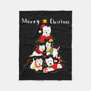 West Highland White Terrier Westie Kerstboom  Fleece Deken