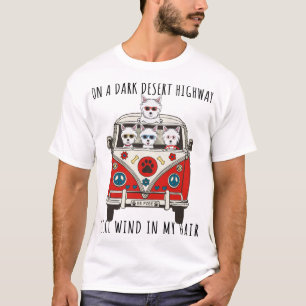 West Highland White Terrier Westie op een donkere T-shirt