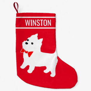 West Highland White Terrier Westie Puppy Dog Kleine Kerstsok
