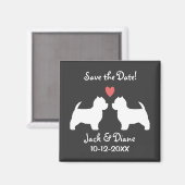 West Highland White Terriers Bruiloft Save the Dat Magneet (Voorkant / Achterkant)