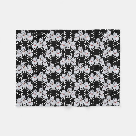 West Highland White Terriers Fleece Deken (Voorkant (Horizontaal))