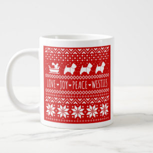 West Highland White Terriers Kerstmis Westie Honde Extra Grote Beker