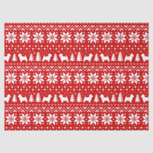 West Highland White Terriers kerstpatroonrood Tissuepapier