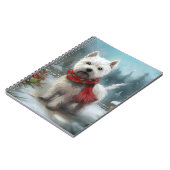 West Highland Witte Terriër Hond in Sneeuw Kerstmi Notitieboek (Linkerzijde)