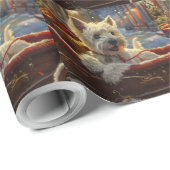 West Highland Witte Terriër Hond Kerstfeest Cadeaupapier (Rol Hoek)