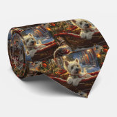 West Highland Witte Terriër Hond Kerstfeest Stropdas (Opgerold)