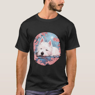 West Highland Witte Terriër Kersenbloesem Grappig T-shirt
