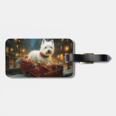 West Highland Witte Terriër Kerstfeest Bagagelabel (Achterkant horizontaal)