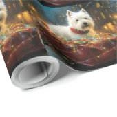 West Highland Witte Terriër Kerstfeest Cadeaupapier (Rol Hoek)