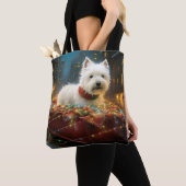 West Highland Witte Terriër Kerstfeest Draagtas (Dichtbij)