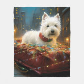 West Highland Witte Terriër Kerstfeest Fleece Deken (Voorkant)