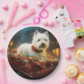 West Highland Witte Terriër Kerstfeest Papieren Bordje (Feest)